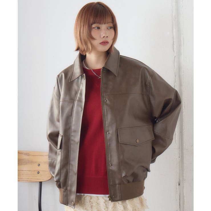 BRN0 | Fレザーブルゾン | RETRO GIRL