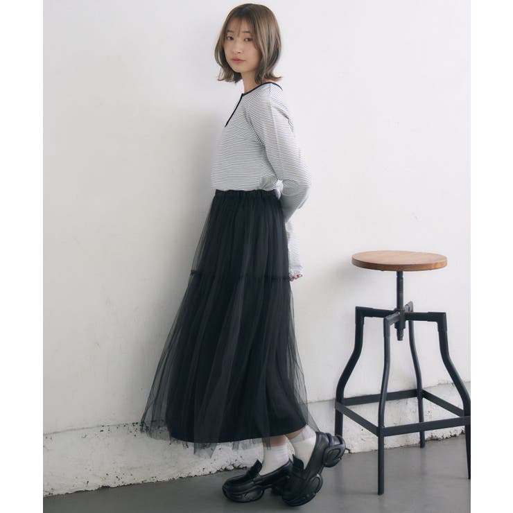 フリル切り替えチュールSK | RETRO GIRL | 詳細画像13 