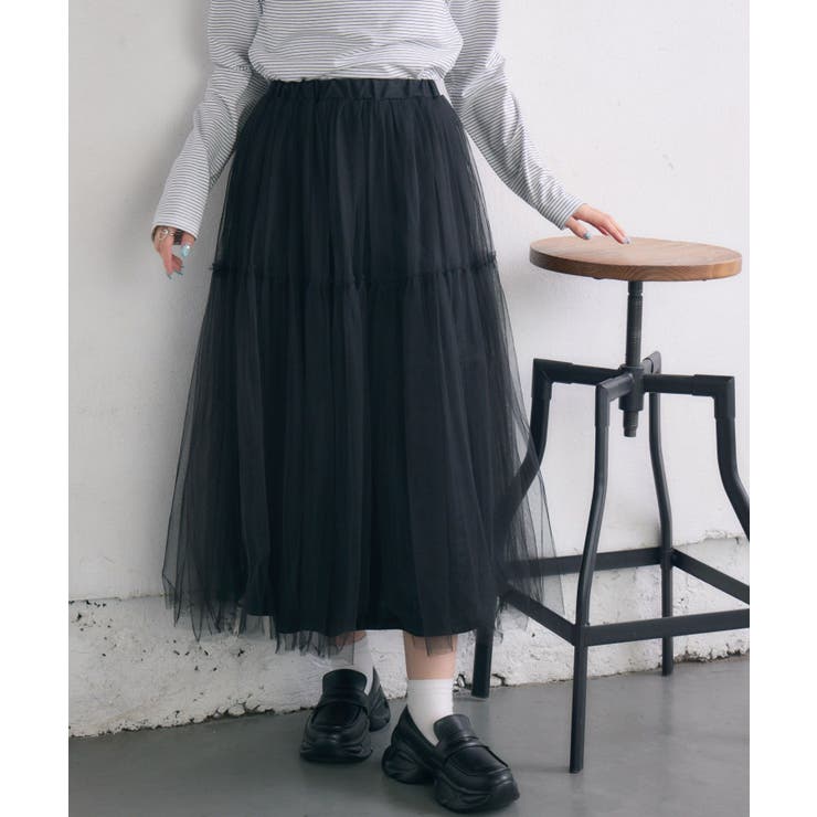 フリル切り替えチュールSK | RETRO GIRL | 詳細画像15 