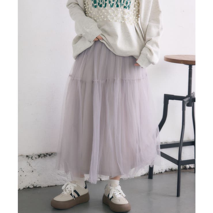 GRY0 | フリル切り替えチュールSK | RETRO GIRL