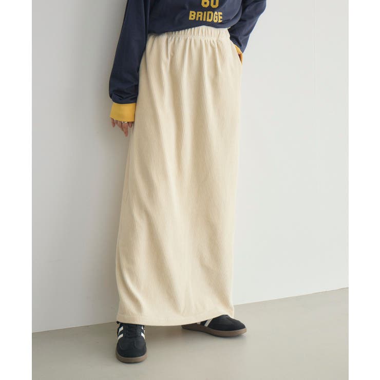 WHT3 | 【WEB限定】カットコールロングスカート | RETRO GIRL