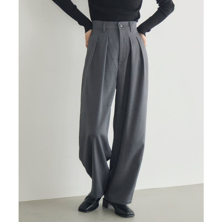 GRY2 | 【WEB限定】タックワイドパンツ | RETRO GIRL