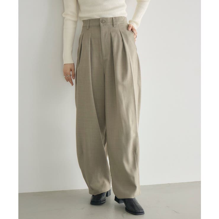 BEG0 | 【WEB限定】タックワイドパンツ | RETRO GIRL