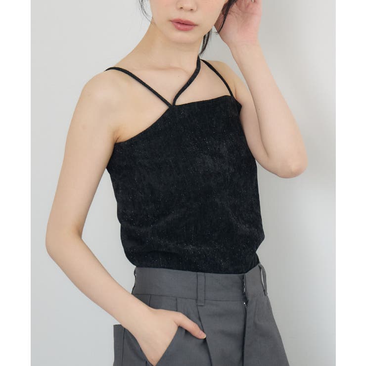 BLK1 | ラメベロアカップ付キャミ | RETRO GIRL