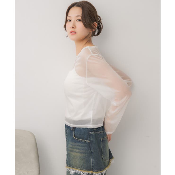 クルーネックシアートップス | RETRO GIRL | 詳細画像17 