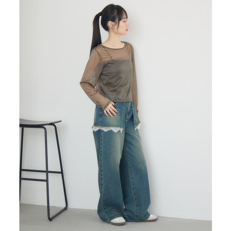 クルーネックシアートップス | RETRO GIRL | 詳細画像3 