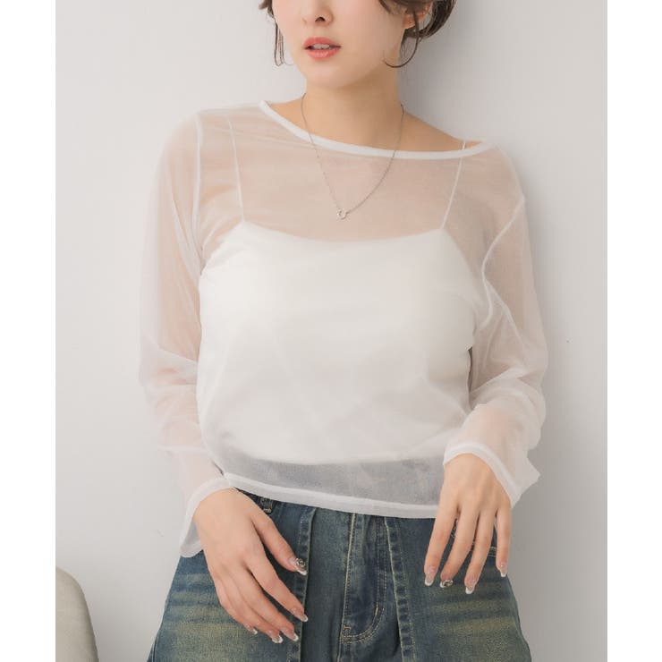 WHT2 | クルーネックシアートップス | RETRO GIRL