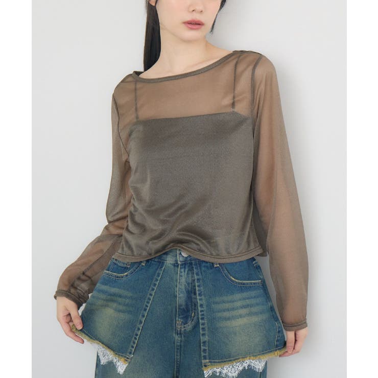 BRN0 | クルーネックシアートップス | RETRO GIRL