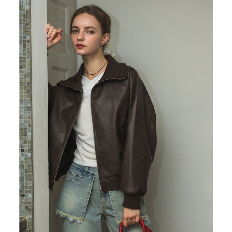 襟リブレザーBZ | RETRO GIRL | 詳細画像1 