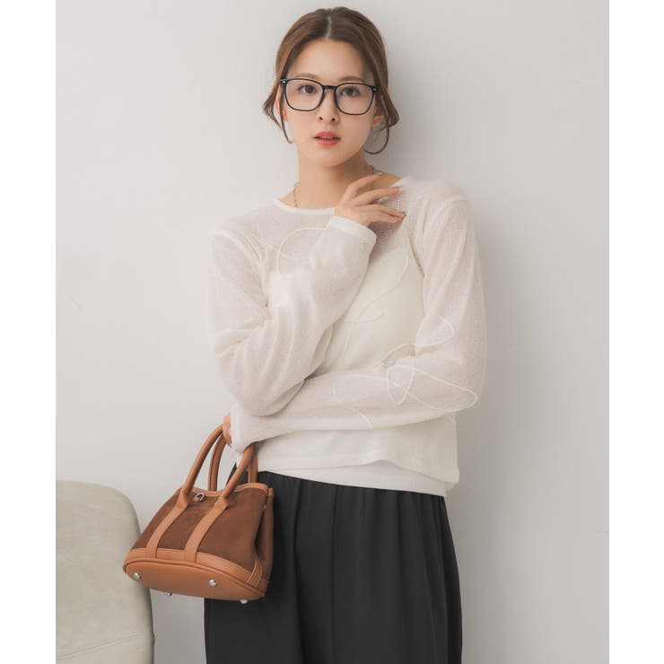 モール刺繍ロンTEE | RETRO GIRL | 詳細画像10 