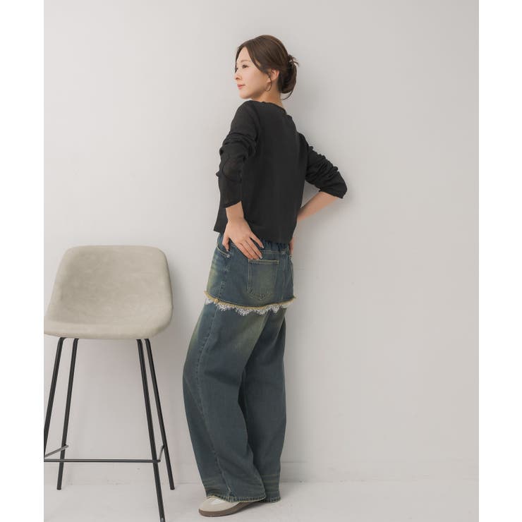 モール刺繍ロンTEE | RETRO GIRL | 詳細画像17 