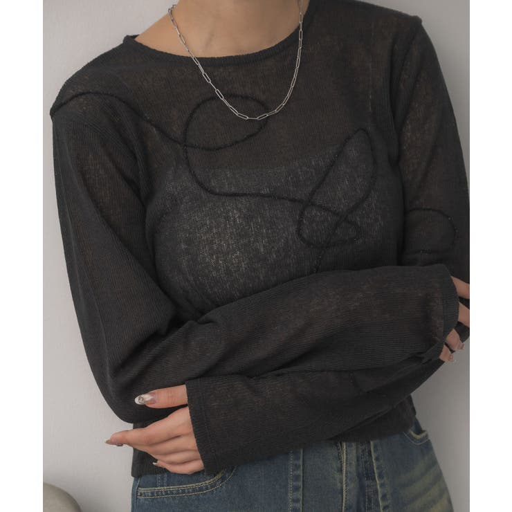 モール刺繍ロンTEE | RETRO GIRL | 詳細画像31 