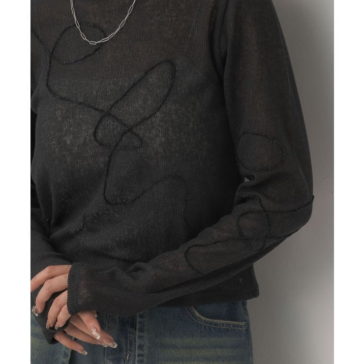 モール刺繍ロンTEE | RETRO GIRL | 詳細画像33 