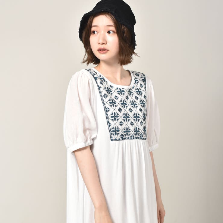 ◎RETRO GIRL◎ 刺繍楊柳ワンピース[品番：RTGW0004570]｜RETRO GIRL