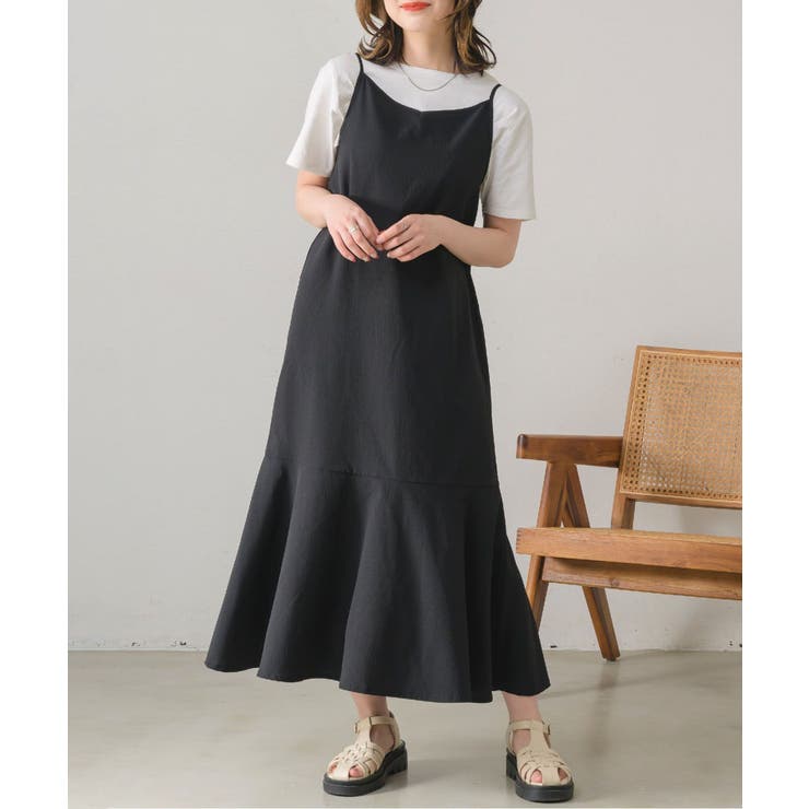 BLK1 | BリボンティアードキャミOP | RETRO GIRL