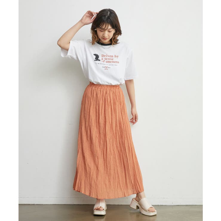 PHOTOCOPEU silk100%楊柳スカート セール】 【洗える】グロッシー楊柳ギャザースカート （スカート