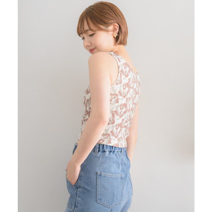 柄テレコカップ付タンク | RETRO GIRL | 詳細画像3 