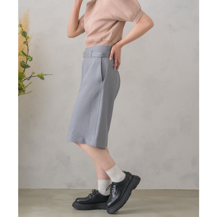 共ベルト付きバミューダPT 【レトロガール】バミューダパンツ