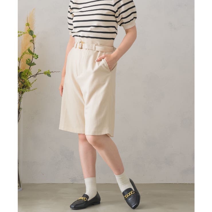 カプリシャスミー　capriciousmie サイドリボンバミューダパンツ 受注制【Chikashitsu +】layered camouflage bermuda pants