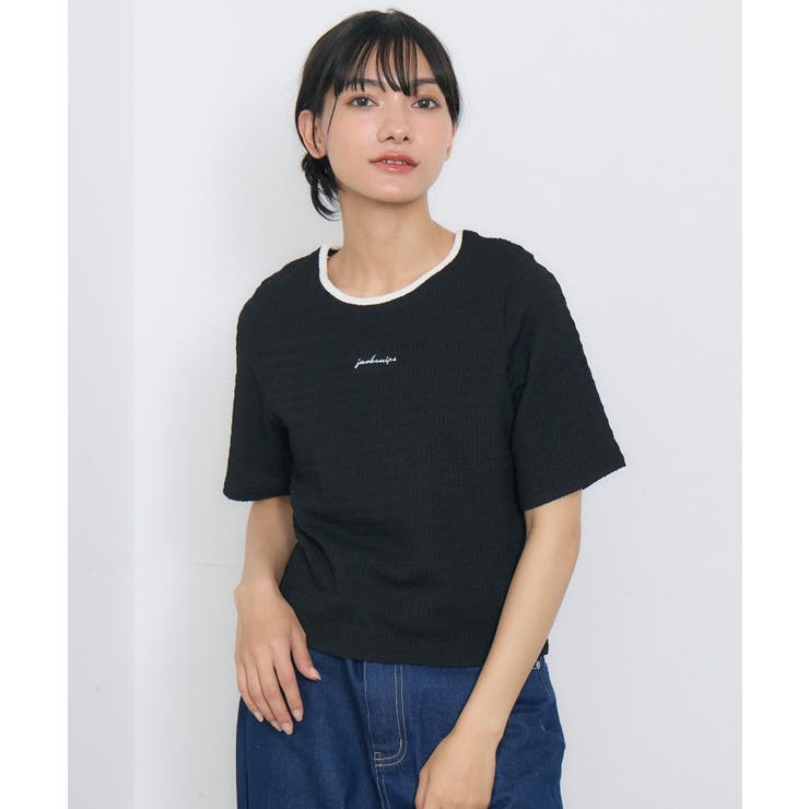 BLK1 | ロゴ刺繍ジャガードCT | RETRO GIRL
