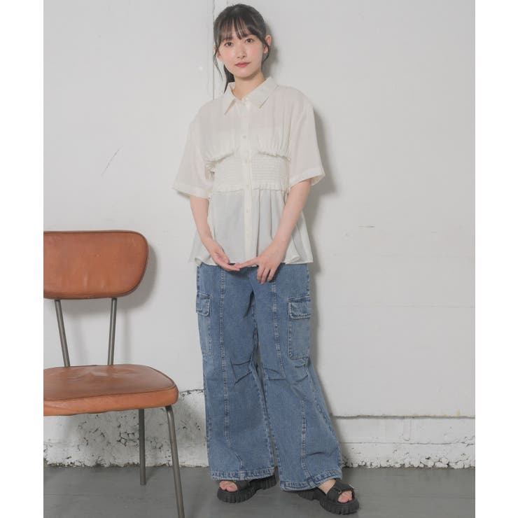 ギャザードッキング半袖SH | RETRO GIRL | 詳細画像2 