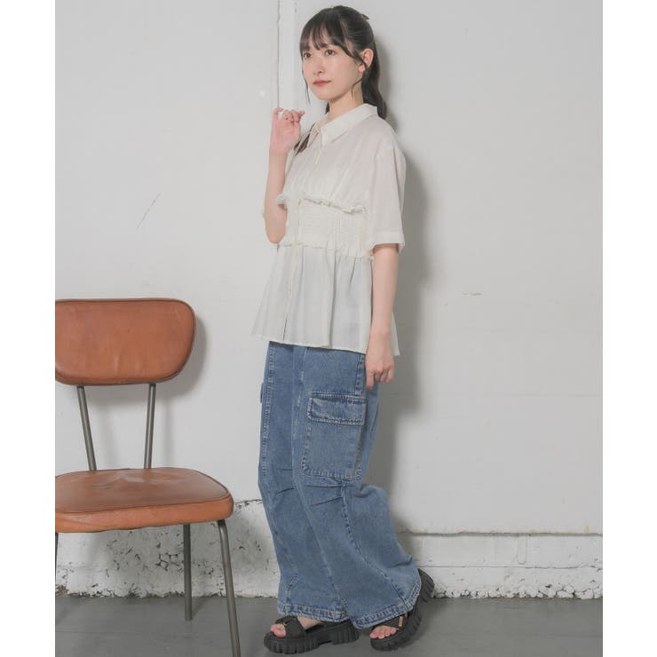 ギャザードッキング半袖SH | RETRO GIRL | 詳細画像4 