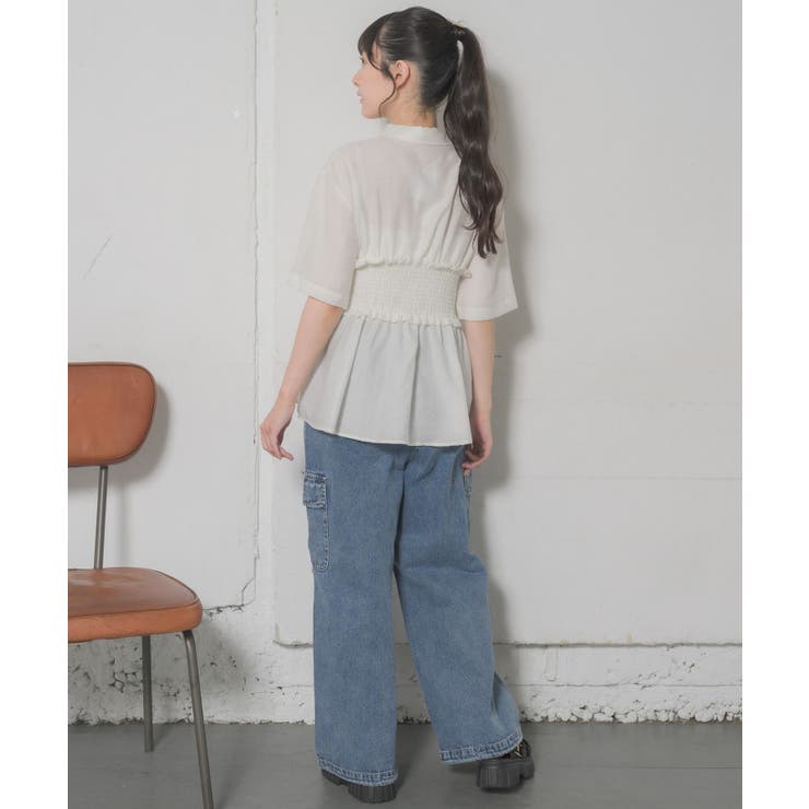 ギャザードッキング半袖SH | RETRO GIRL | 詳細画像5 