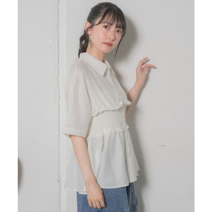 ギャザードッキング半袖SH | RETRO GIRL | 詳細画像7 