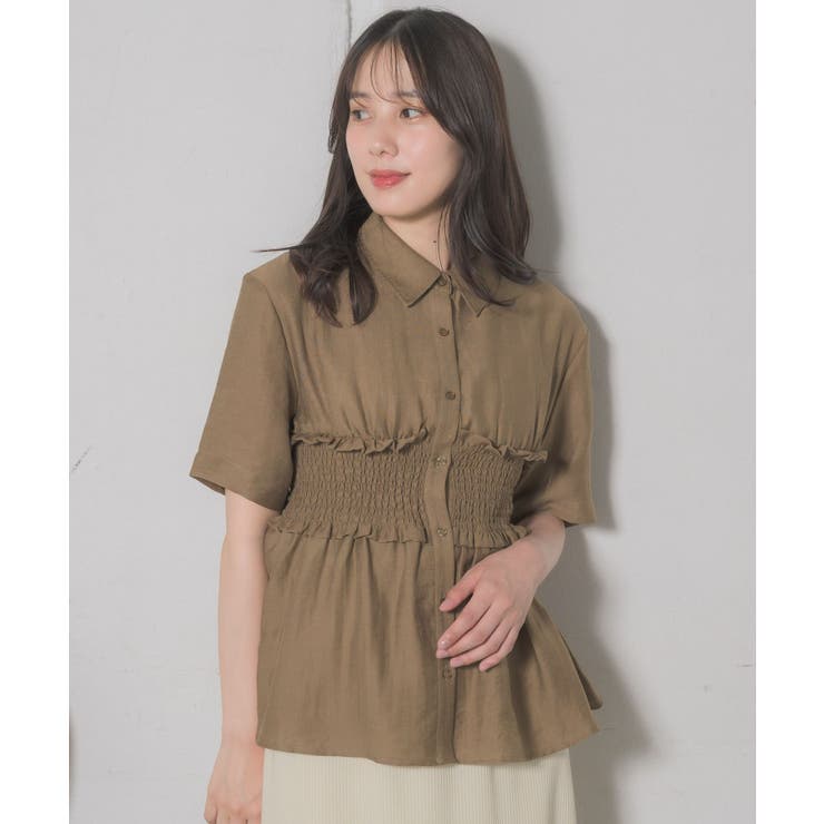 BRN0 | ギャザードッキング半袖SH | RETRO GIRL