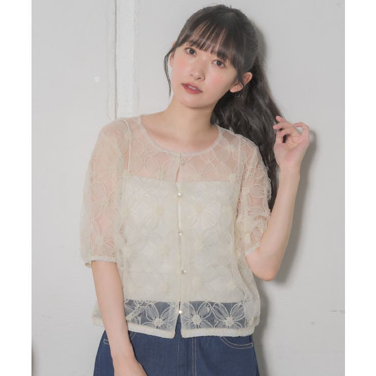 WHT4 | 花刺繍レースBL | RETRO GIRL