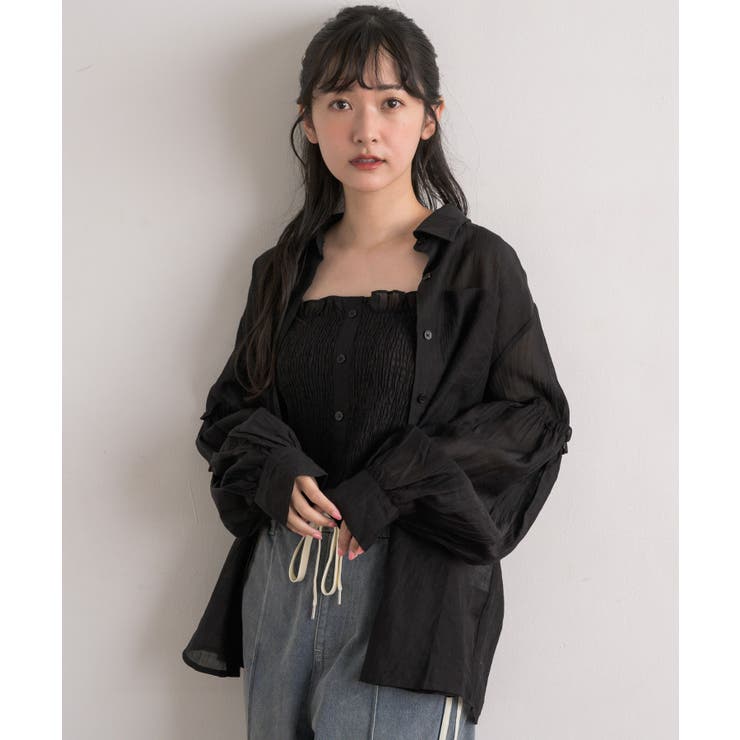 シャーリングキャミsetシャツ[品番：RTGW0008278]｜RETRO  GIRL（レトロガール）のレディースファッション通販｜SHOPLIST（ショップリスト）