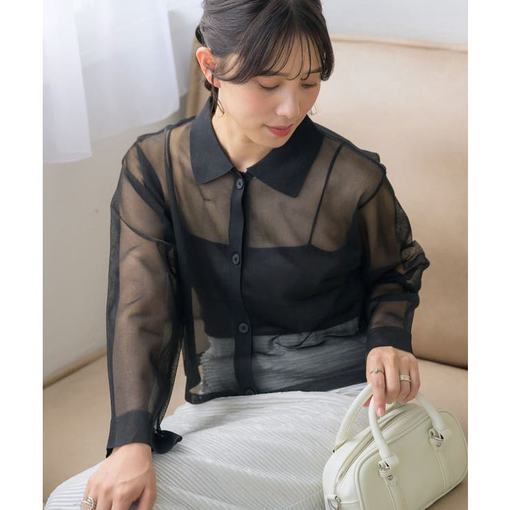 BLK1 | 襟付シアーカーデ | RETRO GIRL