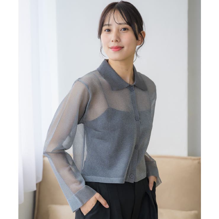 GRY1 | 襟付シアーカーデ | RETRO GIRL