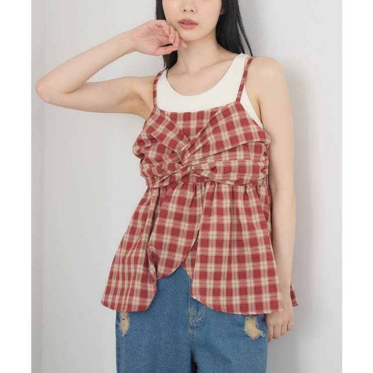 C/RED | チェックイレヘムビスチェ | RETRO GIRL