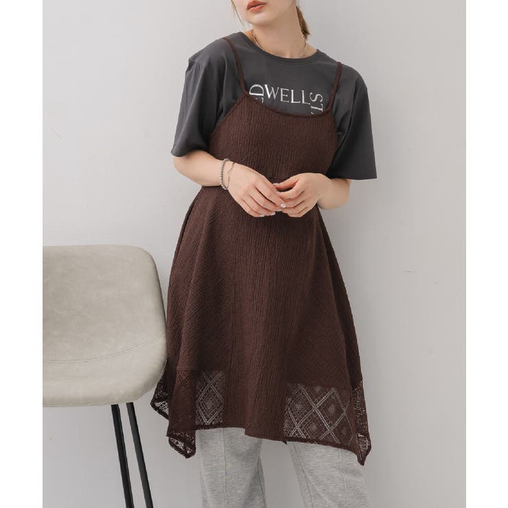 D/BRN | イレヘムレースチュニックOP | RETRO GIRL