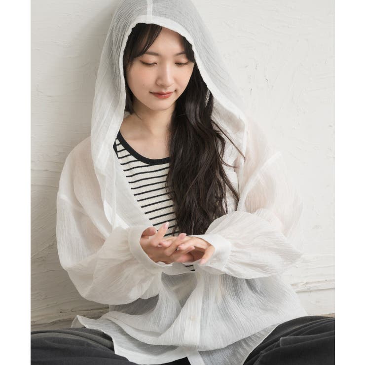 シアーフーディーシャツ | RETRO GIRL | 詳細画像2 