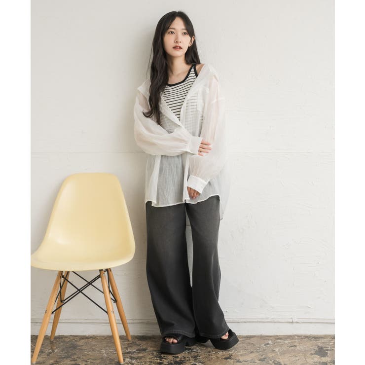 シアーフーディーシャツ | RETRO GIRL | 詳細画像4 