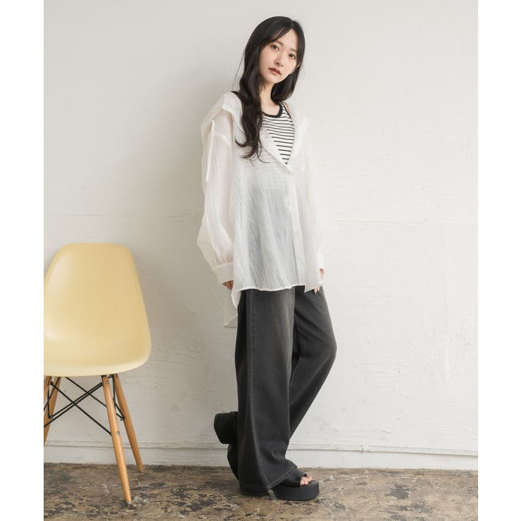 シアーフーディーシャツ | RETRO GIRL | 詳細画像5 