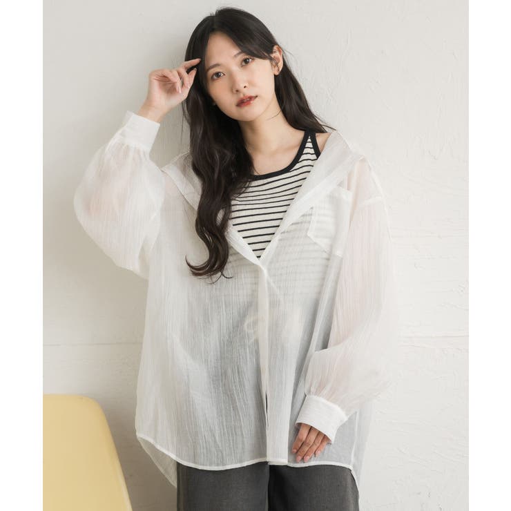 シアーフーディーシャツ | RETRO GIRL | 詳細画像8 