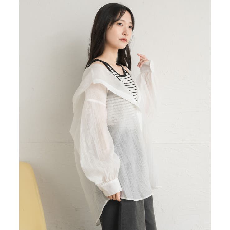 シアーフーディーシャツ | RETRO GIRL | 詳細画像9 