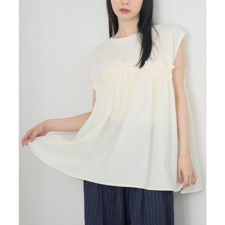 WHT4 | ウエスト切替ノースリTEE | RETRO GIRL