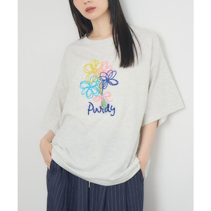 レア！美品！ツモリチサト★おはなガールT シフォン カットソー 花刺繍BIGTEE[品番：RTGW0009350]｜RETRO GIRL（レトロガール
