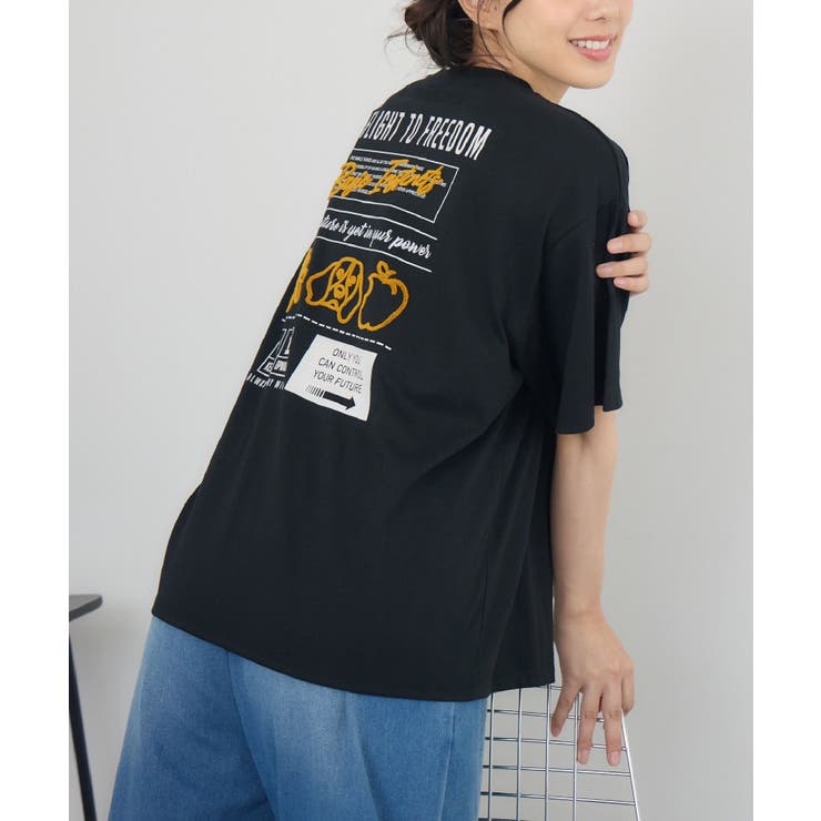 ブラシ刺繍BIGTEE | RETRO GIRL | 詳細画像1 