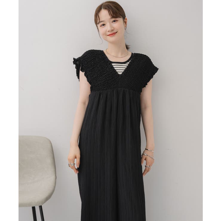 Vintage サロペット シャーリングサロペット[品番：RTGW0009287]｜RETRO GIRL