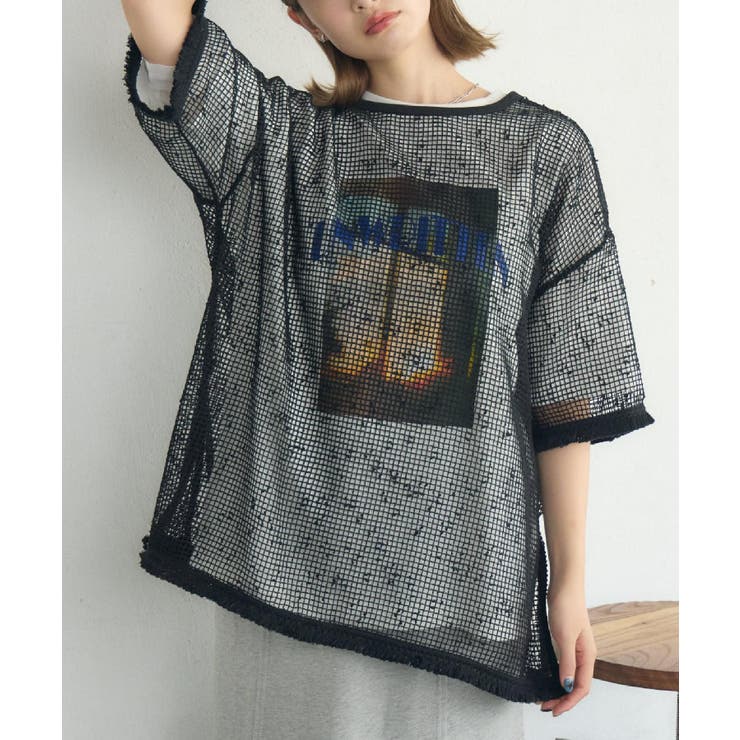 BLK1 | フリンジメッシュPO | RETRO GIRL