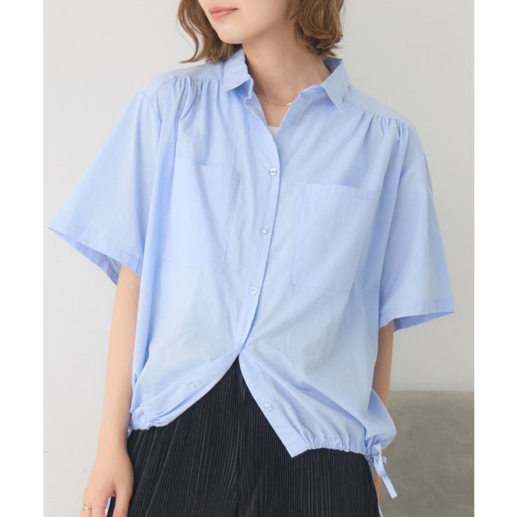 BLU1 | ギャザードルマン半袖SH | RETRO GIRL