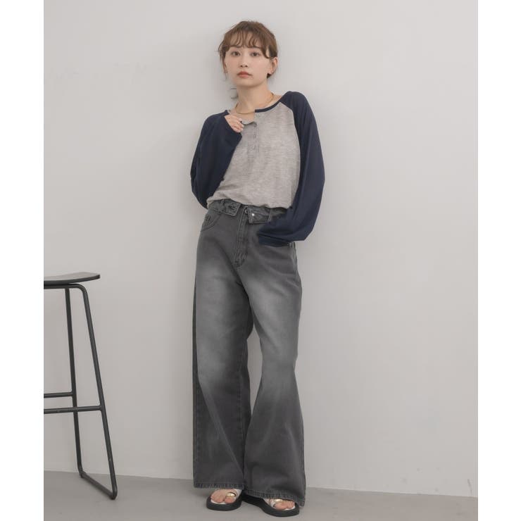 【サイズ展開あり】折り返しデニムパンツ | RETRO GIRL | 詳細画像13 