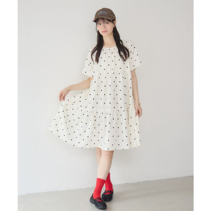ドットチュニックワンピース[品番：RTGW0010452]｜RETRO GIRL（レトロ