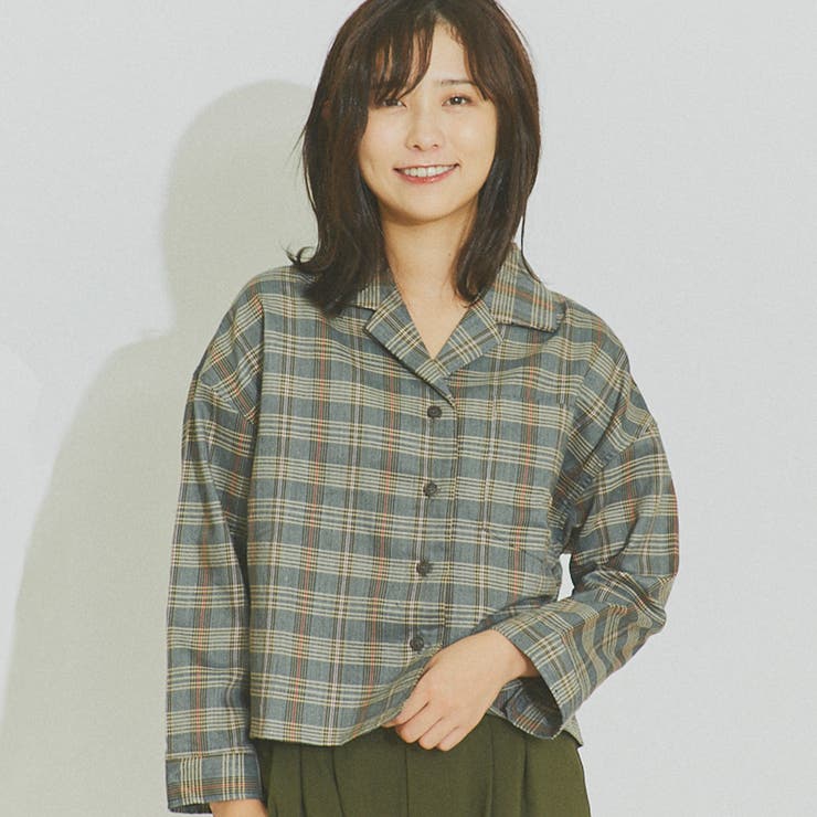 ○Emsexcite○ チェック長袖開襟シャツ[品番：RTGW0000338