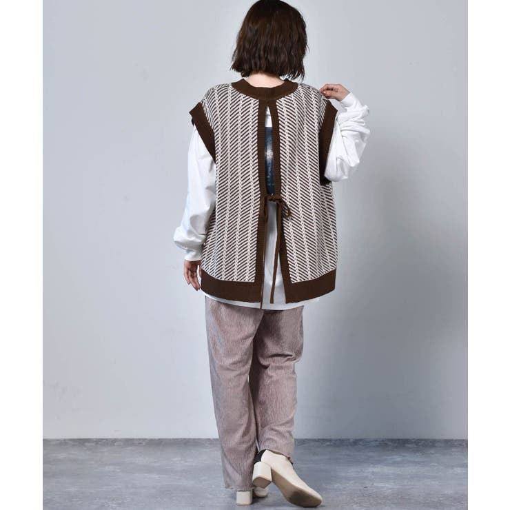 ■RETRO GIRL■ 柄JQリバーニットベスト | RETRO GIRL | 詳細画像15 